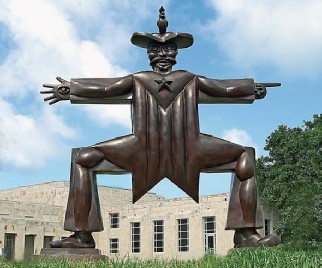 Statue by Carlos Luna.